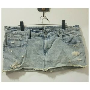 Denim cutoff skirt